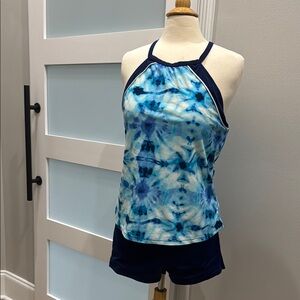 Blue Tie-Dye Tank Top and Shorts Set NWOT